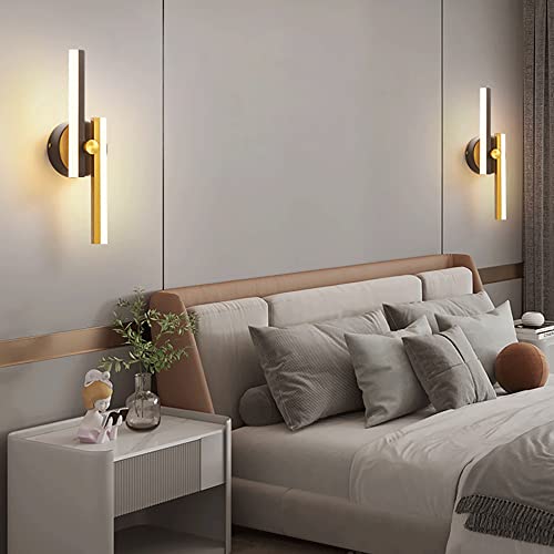 Lámpara de pared de latón creativa con tira larga de cobre y luz LED para salón 3