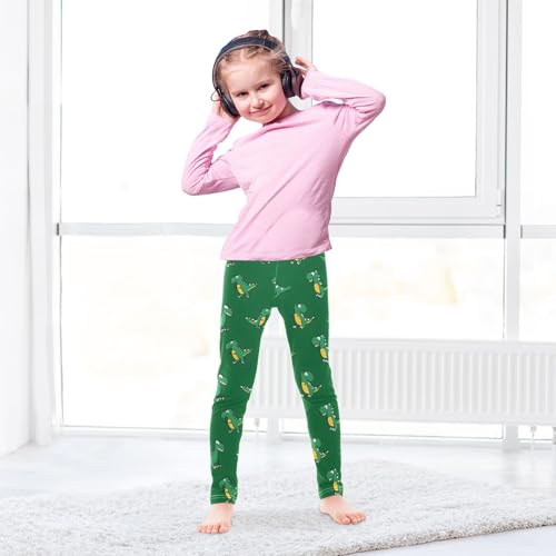 Dinosaur Greenb Girls Leggings Soft Stretch Workout Yoga Dance Pants for Kids Casual Tights4