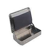 1 Pcs Automatic Rolling Machine Portable Metal Box for Rolling Cigarette Tobacco (#01-Sliver, 78mm)