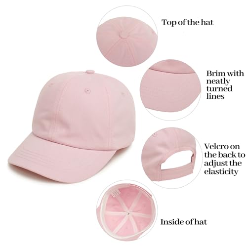 QIYIENDIAN Kleinkind Baseballmütze Baby Baseballmütze Baumwolle Kinder Mützen Jungen Mädchen Kleinkind Sonne Hut Baby Kappe(Pale Pink,2-5Y)