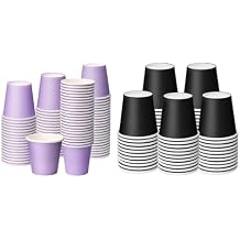 100 Pack Purple and 50 Packs Black 3 oz Paper Cup