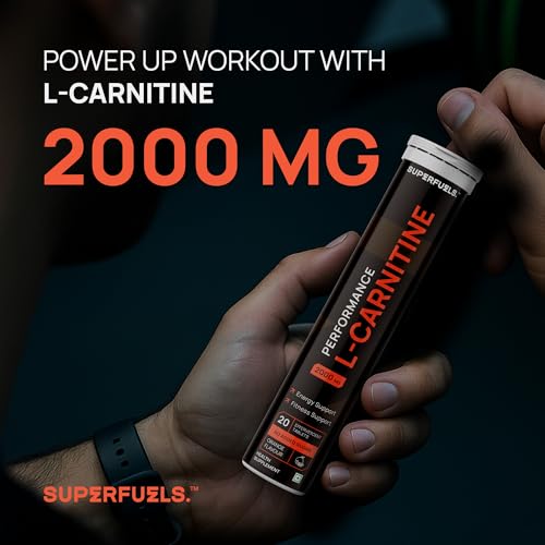 Image of L Carnitine Tablets Effervescent 2000mg Supplement | Pre Workout for Men | Fat Burners for men women | Weight Loss Products | L Carnitine Liquid Alternative | Orange Flavour | 20 Effervescent Tablets