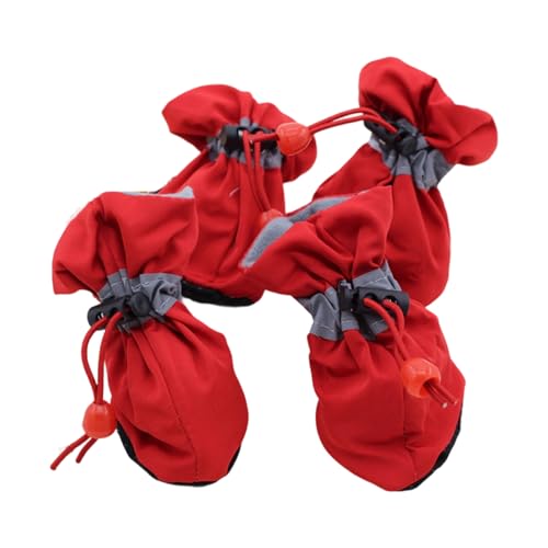 Skid-Proof Pet Booties Winter Edition, Breathable Paws Protector with Adjustable Straps for Dogs (2 Pairs) Pet Protective Shoes