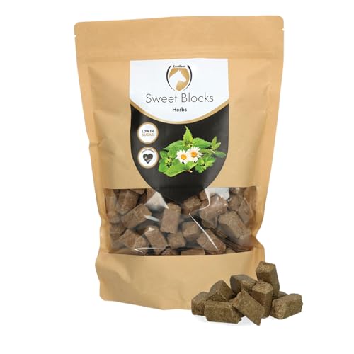Excellent Horse Sweet Herbs Blocks - Leckerlis für Pferde - Zuckerfrei - Pferde - Kräutergeschmack - Brocken - Belohnung - 1 kg
