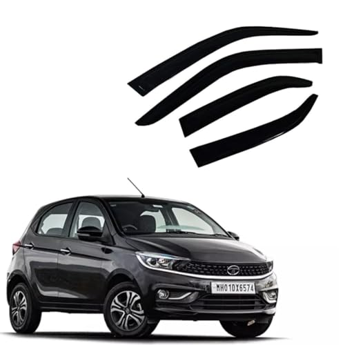 Image of Premium Non-Breakable Car Window Door Visor /Rain Guard /Wind Deflector Compatible for (Tata Tiago (All Model))