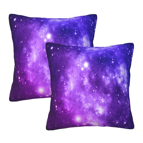 NOIRDAREL Galaxy Star Pillow Covers 18x18 Inch Set of 2 Space Nebula Throw Pillow Cover Starry Sky Stars Square Pillowcase Cushion Cases for Home Couch Bed Sofa