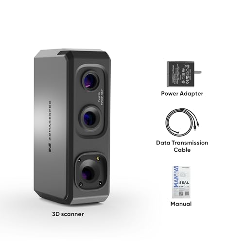 3DMakerpro Scanner 3D Portátil Seal Lite para Impressão 3D, 0,02 Mm de Alta Precisão Detalhada, Digi
