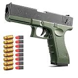 glock 19  YYSQ Shell Ejection Soft Bullet Toy Gun,1:1 Size Glock Toy Gun with Magazine Look Real for Boy Gift,Training or Play (Green)