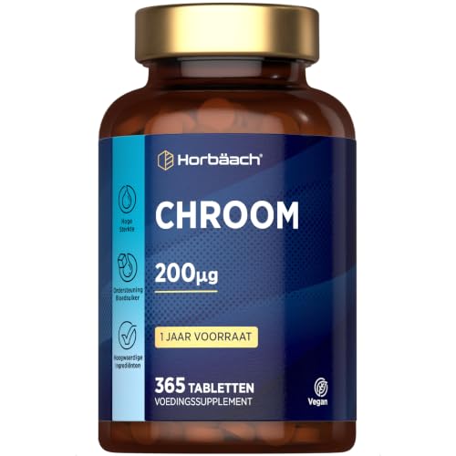 Horbäach Chroom Picolinaat 200mcg - Jaarvoorraad - 365 tabletten
