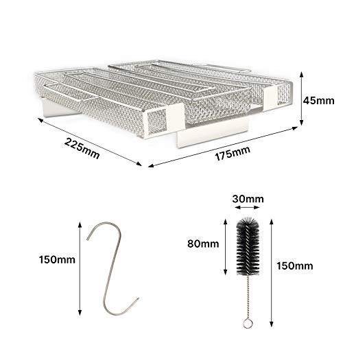 Kaltrauchgenerator, Kaltrauch Edelstahl Kaltraucherzeuger aus Edelstahl zum Kalträuchern, Lebensmittel- und Fleischräucherer, Grill, BBQ Premium Räucherzubehör, Profiprodukt zum Räuchern