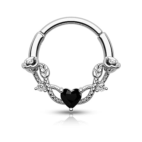 CM Crareesi Mania Rose Heart Septum Ring Cover