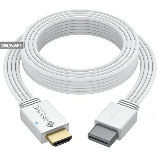 eSynic Compact 1080P HD WII HDMI Adapter-2M/6.6 FT Cable Designed WII to HDMI Converter for Nintendo-from WII & WII U to Projectors/TV/Monitor-Built-in No Signal Loss Chip-Plug & Play for Super Mario