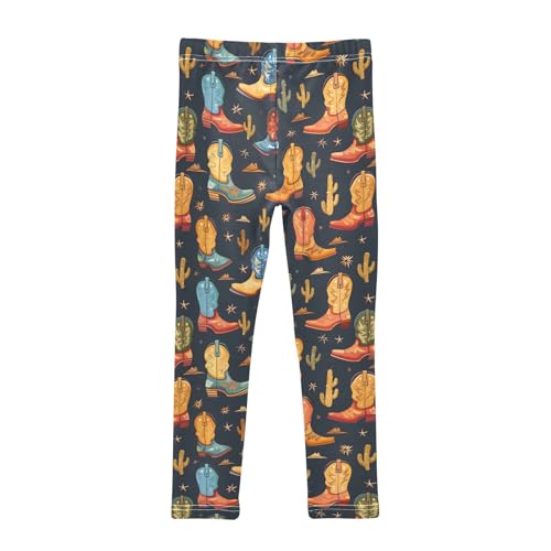 Cowboy Boots Girls Leggings Athletic Pants Tights Stretch Bottom2