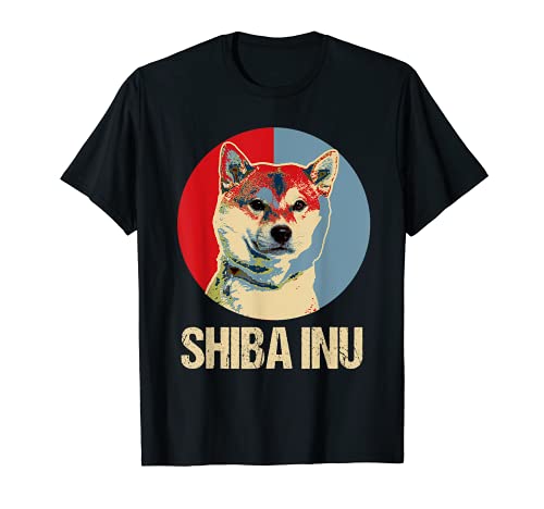 Great Shiba Inu Retro Motif Japan Dogecoin Dog T-Shirt, Black