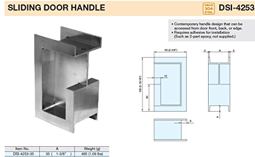 Sugatsune, Lamp DSI-4253-35 Door Hardware, 304 Stainless Steel, Satin