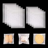 200 Pcs Cookie Bags, Clear Cellophane Bags Self Adhesive Biscuit Bag White Polka Dot Small Cellophane Bag Clear Frosted Plastic Package for Sweet Cookie Chocolates Biscuit Candy (10x10cm&7x7 cm)