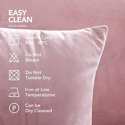 Deconovo Set of 2 Soft Crushed Velvet Cushion Covers 45cm x 45cm 18x18 Inches Throw Pillow Cases Square Cushion Covers for Chairs with Invisible Zipper Baby Pink 2 Pieces