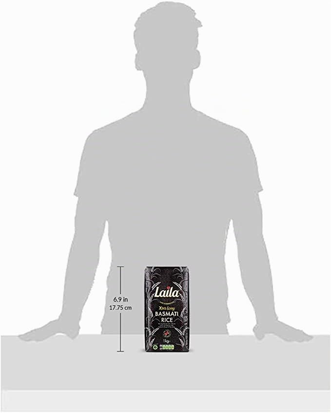 Laila Black XXL Basmati Reis 1 x 20kg – Perfekt für Biryani, Polo-Gerichte & als Beilage – Cholesterinfrei & reich an Vitaminen – Xtra Long Basmati