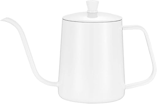 Generic Hervidor de café de acero inoxidable, olla de goteo, estufa blanca, hervidor de cuello de cisne para té, café de goteo de agua caliente,
