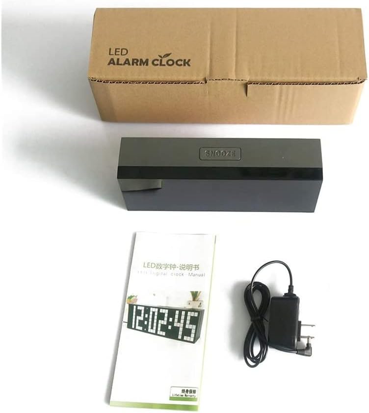 OrBheS 3D LED Wall Clock, Digital Table Desktop Alarm Clock Nightlight Wall Clock for Home Living Room Office,Red(Blue)