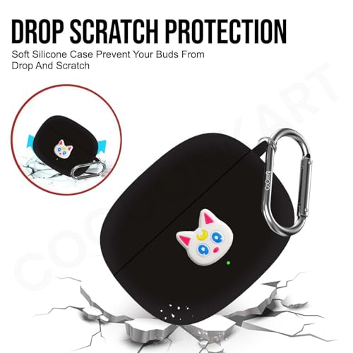 Image of Soft Silicone Case Cover for OnePlus Nord Buds 4 Pro (White Cat)