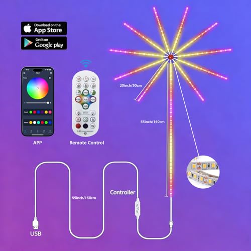 Tira de luces LED Firework multicolor con control inteligente miniatura 6