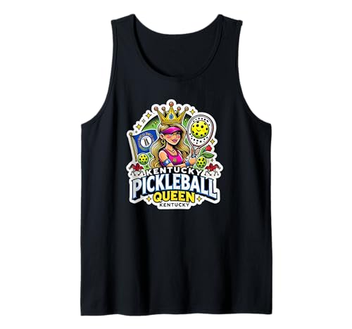 Funny Kentucky Pickleball Queen | Funny Court Apparel Camiseta sin Mangas