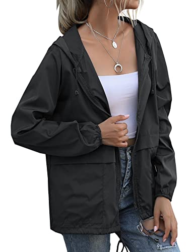 Women's Raincoats Lightweight Waterproof Windproof Adjustable Windbreaker Rain Jackets Hooded with Pockets S-XXL - Image 4