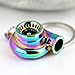maycom Creative Sleeve Spinning Turbo Turbine Turbocharger Keychain Key Chain Ring Keyring Keyfob (Neo Rainbow)