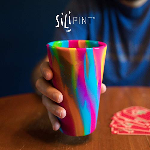 Silipint Silicone Pint Glasses, Unbreakable, Reusable, Durable, And Shatterproof 16-Ounce Silicone Cups For Parties, Sports, And Outdoors, Mountain Marble, Pack Of 4 #TOP1