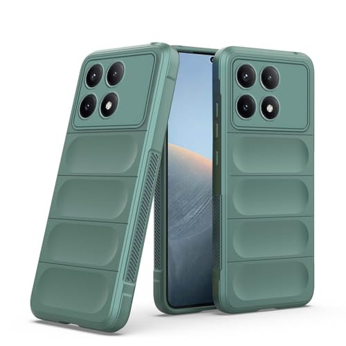 Image of amazon basics Mobile Cover for Poco X6 Pro 5G / Mi Redmi K70E 5G | Full Camera Protection | Liquid Silicon Case | Flexible Bumper Case for Poco X6 Pro 5G / Mi Redmi K70E 5G (Green)