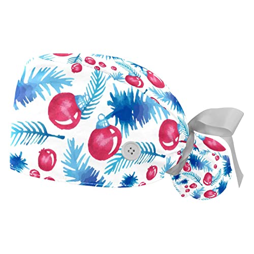 Chapeaux de travail ajustables JDEZ avec motif de feuilles rouges pour hommes et femmes, lot de 2