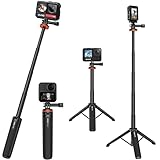 Osznmmg Selfie Stick Trípode, 51cm Trípode Telescópico GoPro, Trípode Telescópico Portátil de 4 Pasos para Selfie, Fotografía,Accesorios GoPro Selfie Stick para GoPro Hero/dji Action 2/Insta360