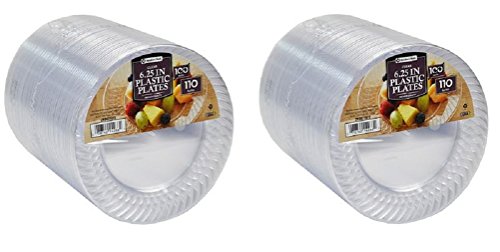 Daily Chef Members Mark - Big Party Pack - Premium Quality - 6.25-Inch Plastic Plates, Clear, 220 Count…