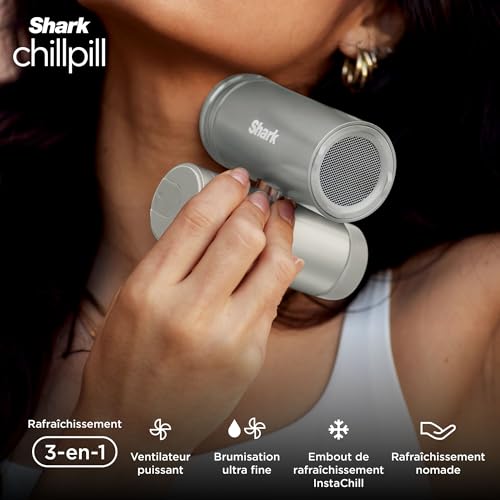 Shark ChillPill Système de ventilateur à grande vitesse, de brume ultra-fine et InstaChill 3-en-1, comprend 3 accessoires de rafraîchissement, design adapté aux voyages, Cloud FA021EU – vue 2