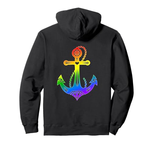 Anker Regenbogen Gay Pride LGBT Symbol Hoffnung Glaube Liebe Pullover Hoodie