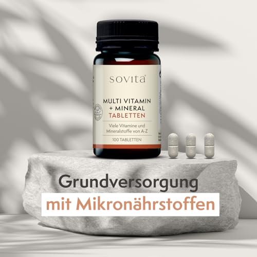 Multi Vitamin + Mineral-Tabletten | Mit wichtigen Vitaminen und Mineralstoffen A-Z | 100 Kapseln