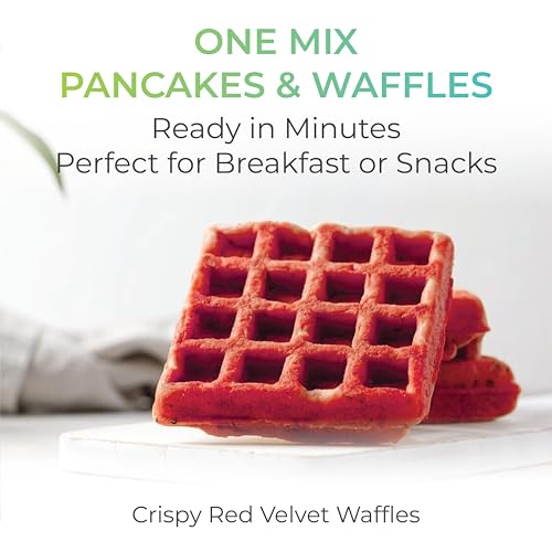 Image of Elixings French Red Velvet Waffle & Pancake Premix 250gm, Multigrain, 100% Vegetarian and Eggless, No Added Preservatives