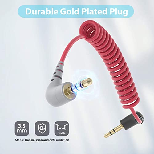 Cabo de Microfone TRS para TRRS de 3,5 Mm, Cabo Adaptador de ângulo Reto Macho para Macho de 3,5 Mm