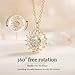 BRIGHTWINST Fashion Creative 360 ° Rotating Sunflower Necklace For Women Design Flower Pendant Party Jewelry Anniversary For Collares PTPNU1494