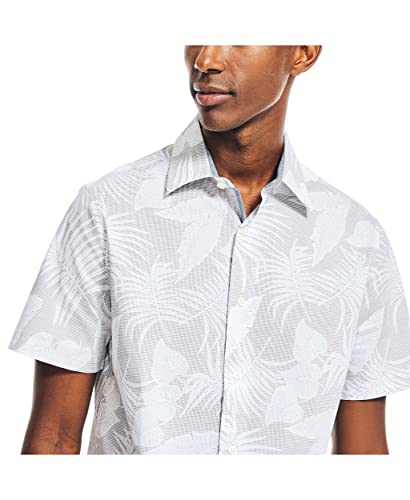 Nautica Men's Navtech Slim Fit Printed Short-Sleeve Shirt, Sharkfin Grey, Xxl #TOP4