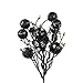 KI Store Christmas Berry Picks Decorations Artificial Glittered Berries Stems Crafts Tree Decoration Ornaments for Xmas Tree Wedding Centerpiece Pack of 6 (Black)