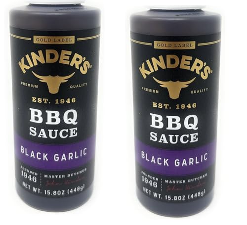 Kinder's Marinades, BBQ, Dipping & Wing Sauces - 2 bottles (Black Garlic BBQ 15.8oz)