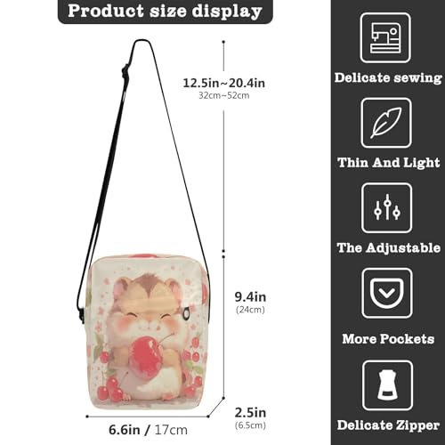 Sweet Cherry Animal messenger bag for women Crossbody Bags For Women Small Croos Body Purses Adjustable Strap for School School3