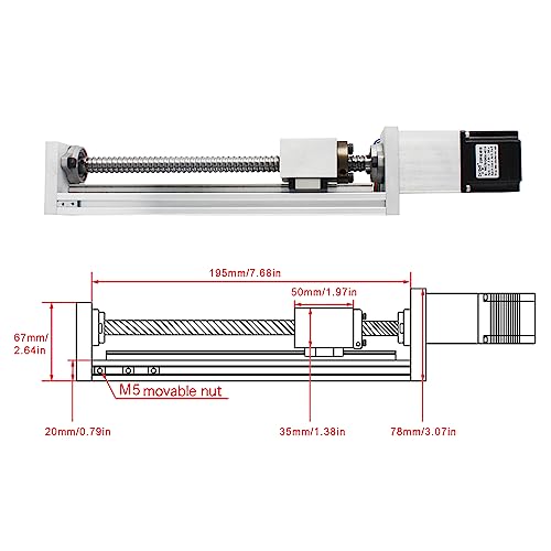 Rattmmotor ZXHT80-100 Zbx80 100Mm Stroke Cnc Linear Stage Motion Actuator X Y Z Axis Linear Slide Rail Aluminum Alloy Cross Sliding Table Linear Rail Guide Sfu1605 Ballscrew+Nema23 57 Stepper Motor thumb #2