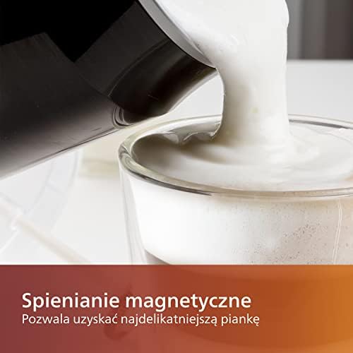 Philips Senseo Spieniacz do mleka gorącego i zimnego, Na 2 cappucino, Nieprzywierająca powłoka, Czarny (CA6500/60)