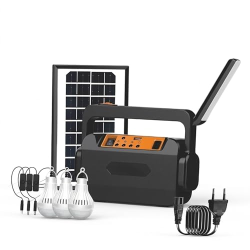 Drumstone 𝟐𝟎𝐘𝐫𝐬 𝐰𝐚𝐫𝐫𝐚𝐧𝐭𝐲 Portable Solar Inverter Set with 3 LED Bulbs Solar Panel…