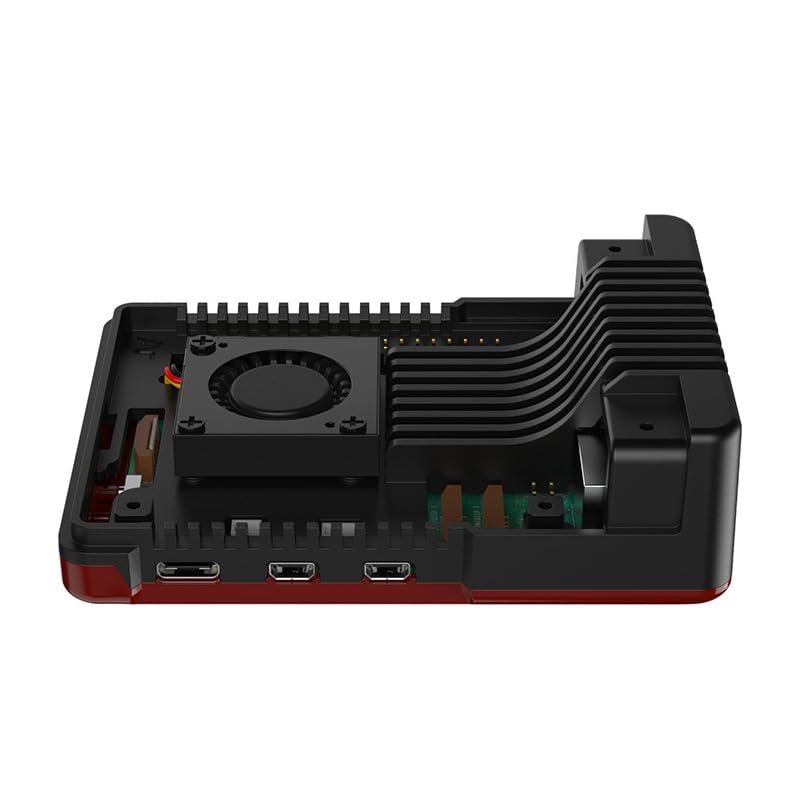 Obudowa chłodząca ze stopu aluminium do Raspberry Pi 5 z wbudowanym wentylatorem, powłoka ochronna rozpraszająca ciepło z kompozytową konstrukcją ABS do akcesoriów komputerowych z jedną płytą
