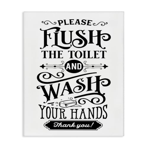 Stupell Industries Vintage Bathroom Humor, 16 x 20 Inch Canvas Wall Art