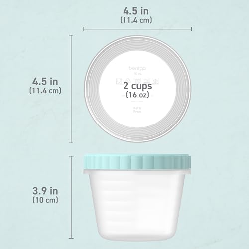 Image of Bentgo Prep - 20 Piece 16 fl oz Leak-Proof Deli Containers with Lids, Food Storage for Meal Prep, Twist-Top, Reusable, PFAS & BPA-Free, Stackable, Microwave, Freezer, & Dishwasher Safe (Sea Blue)